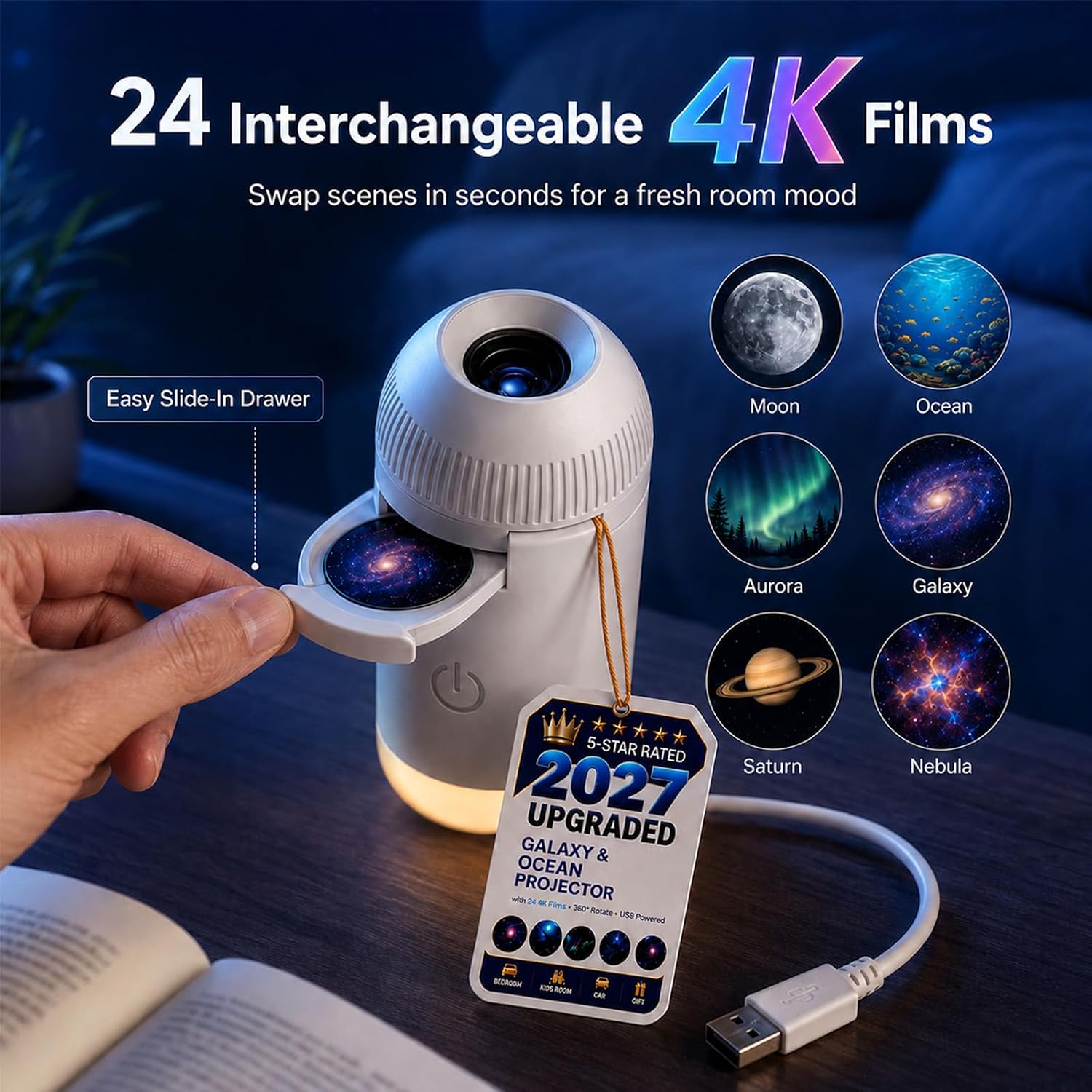 TINSOL USB Starry Sky Projecto - Planetarium Projector Home ulasan dan harga